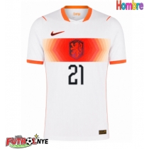 Camiseta Países Bajos Frenkie de Jong #21 Visitante Equipación Mundial 2026 manga corta
